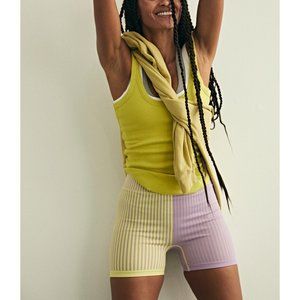 NWT FP Movement Stripe Mixing Short / Yellow + Purple Combo